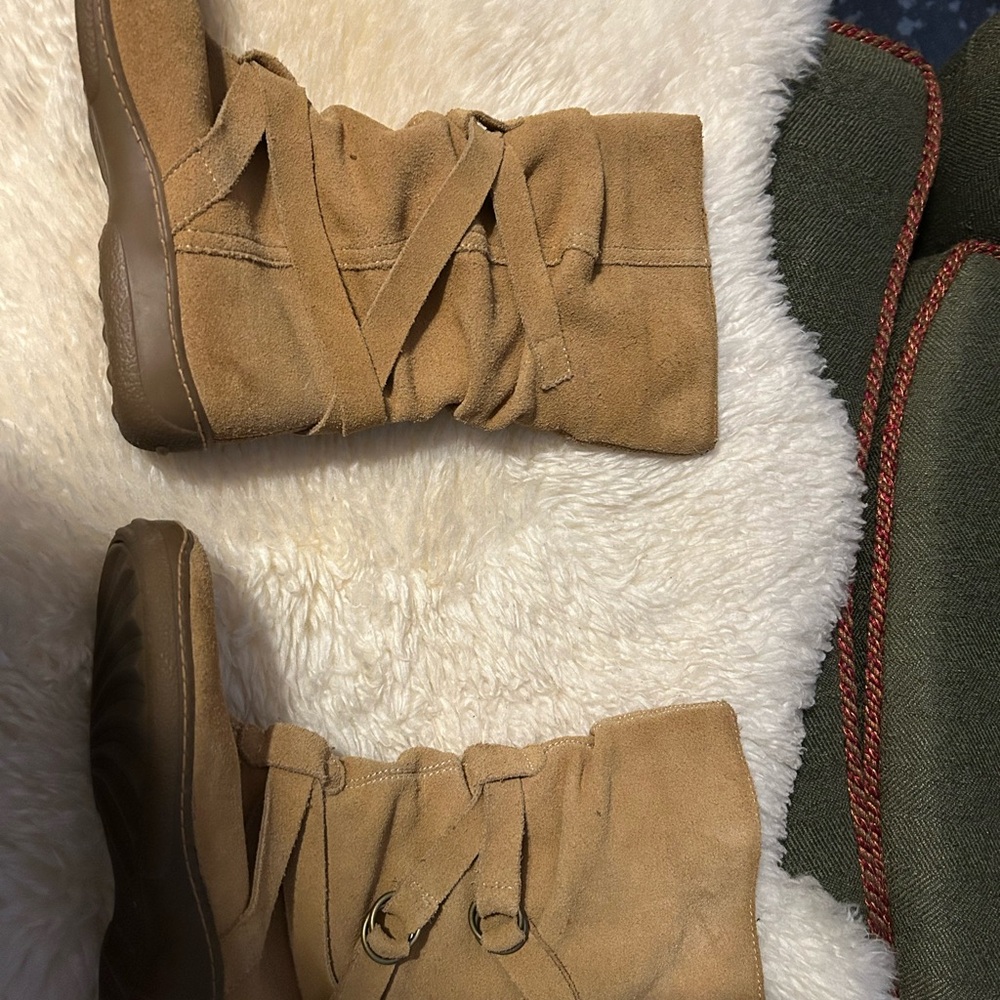 Tan Suede Boots, Size 7.5